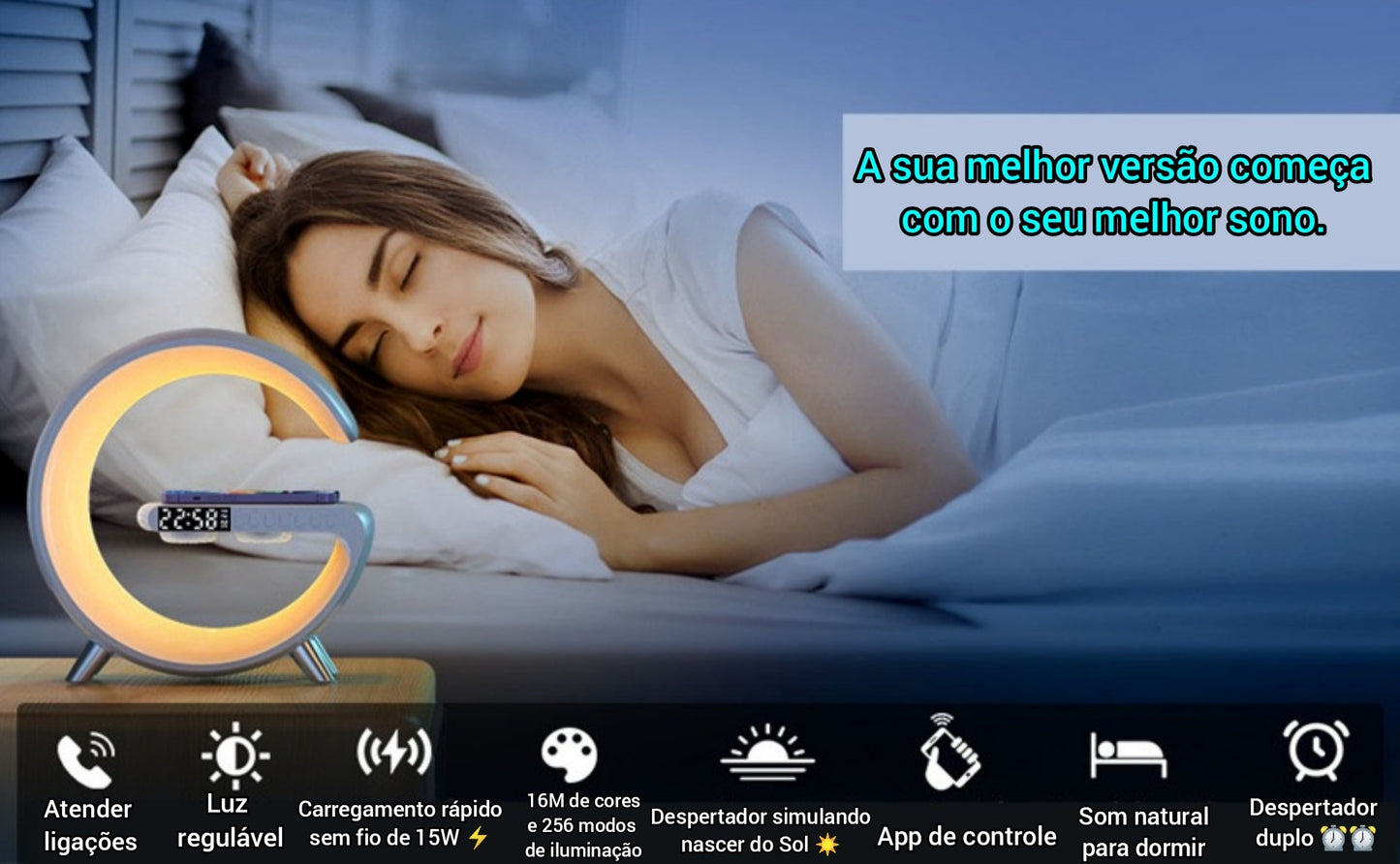 Luminária com carregamento por indução 15W multifuncional