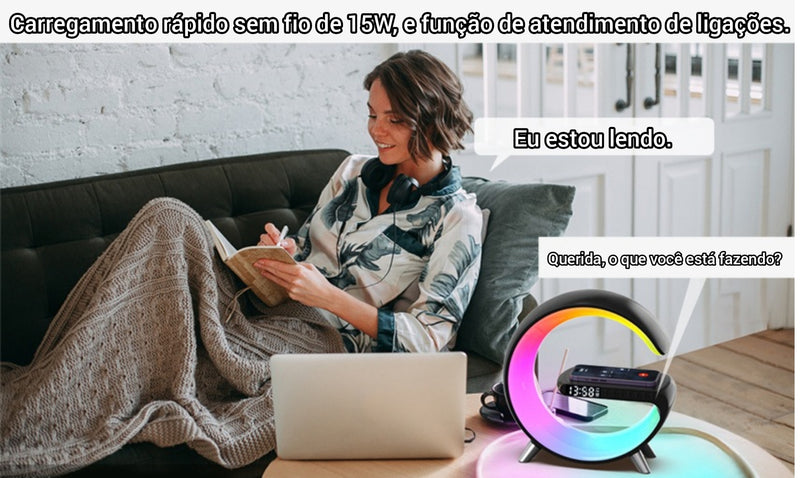 Luminária com carregamento por indução 15W multifuncional