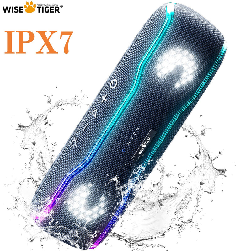 CAIXA DE SOM WISETIGER BLUETOOTH 25W BT5.3 LOUDSPEAKER STEREO SURROUD SPEAKER WITHH COOL PULSING EQ LIGHTS